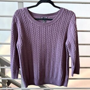 Dark purple 3/4 sleeve sweater | fall office dark academia